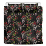 Guns And Flowers Pattern Print Duvet Cover Bedding Set