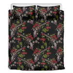 Guns And Flowers Pattern Print Duvet Cover Bedding Set
