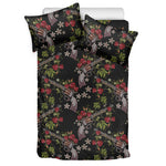 Guns And Flowers Pattern Print Duvet Cover Bedding Set