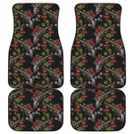 Guns And Flowers Pattern Print Front and Back Car Floor Mats