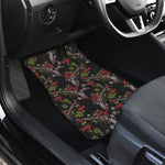 Guns And Flowers Pattern Print Front and Back Car Floor Mats