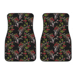 Guns And Flowers Pattern Print Front Car Floor Mats