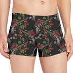 Guns And Flowers Pattern Print Men's Boxer Briefs