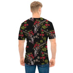 Guns And Flowers Pattern Print Men's T-Shirt