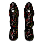 Guns And Flowers Pattern Print Muay Thai Shin Guard