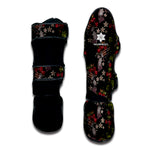 Guns And Flowers Pattern Print Muay Thai Shin Guard