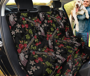 Guns And Flowers Pattern Print Pet Car Back Seat Cover