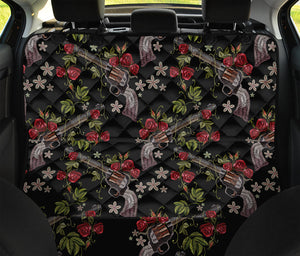 Guns And Flowers Pattern Print Pet Car Back Seat Cover