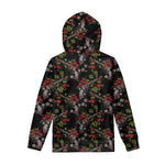 Guns And Flowers Pattern Print Pullover Hoodie