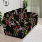 Guns And Flowers Pattern Print Sofa Cover