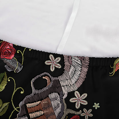 Guns And Flowers Pattern Print Sofa Cover