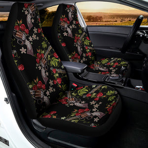 Guns And Flowers Pattern Print Universal Fit Car Seat Covers