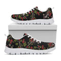 Guns And Flowers Pattern Print White Running Shoes