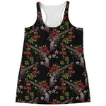 Guns And Flowers Pattern Print Women's Racerback Tank Top