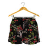 Guns And Flowers Pattern Print Women's Shorts