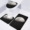 Half Moon Print 3 Piece Bath Mat Set