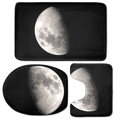 Half Moon Print 3 Piece Bath Mat Set