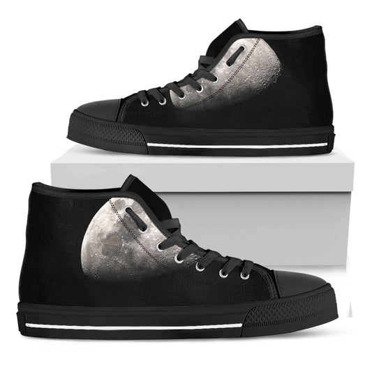 Half Moon Print Black High Top Shoes