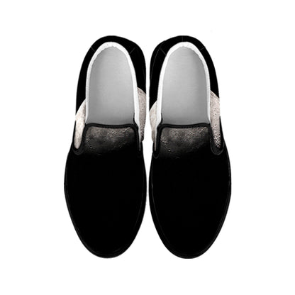 Half Moon Print Black Slip On Shoes