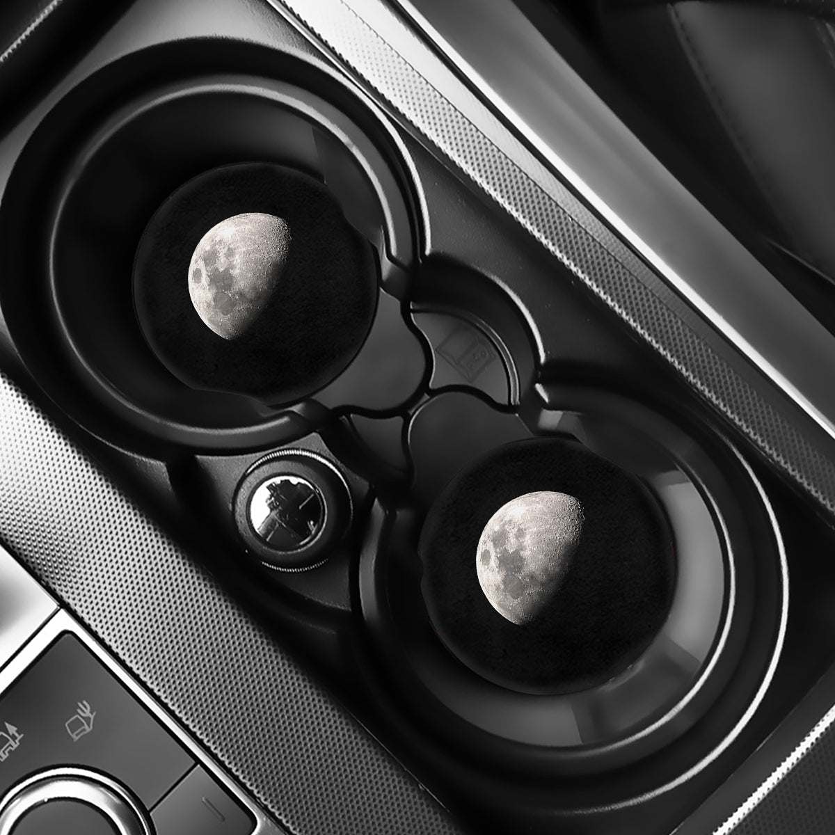 Half Moon Print Car Coasters