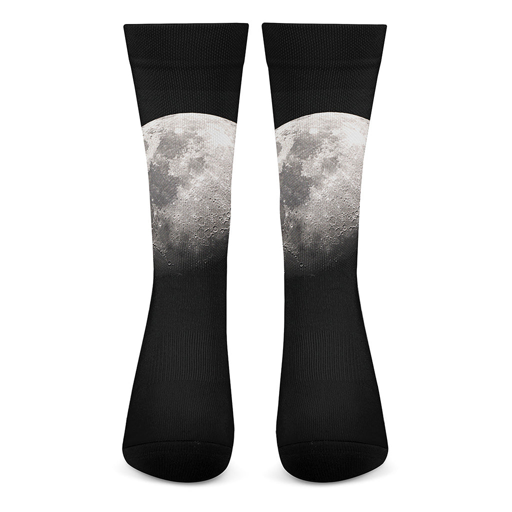 Half Moon Print Crew Socks