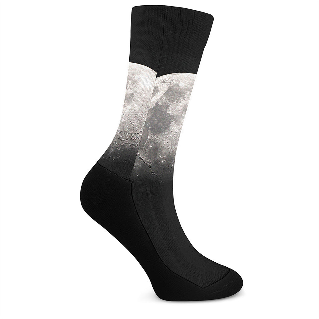 Half Moon Print Crew Socks