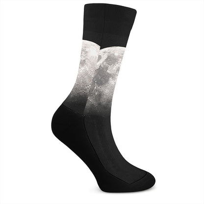 Half Moon Print Crew Socks