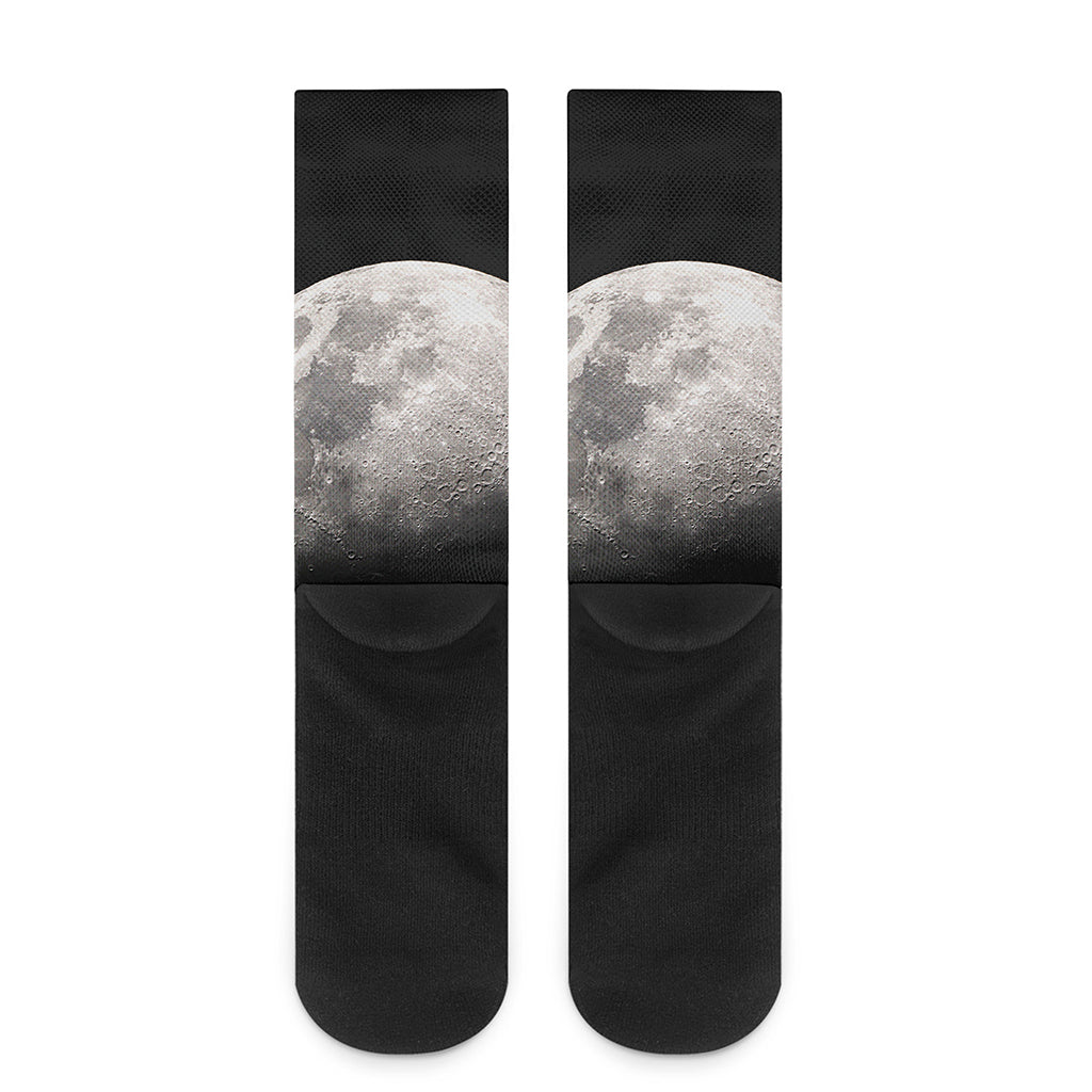Half Moon Print Crew Socks