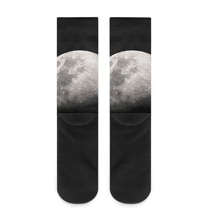 Half Moon Print Crew Socks