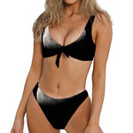 Half Moon Print Front Bow Tie Bikini