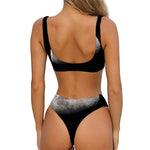 Half Moon Print Front Bow Tie Bikini