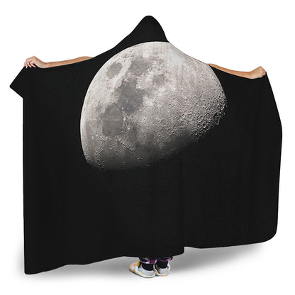 Half Moon Print Hooded Blanket