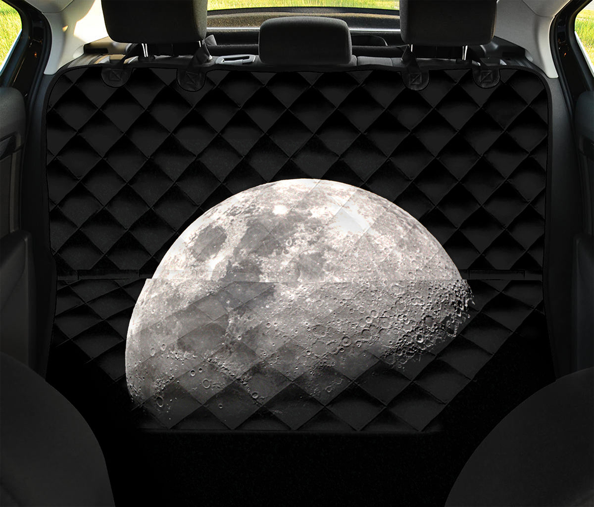 Half Moon Print Pet Car Back Seat Cover