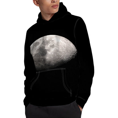 Half Moon Print Pullover Hoodie