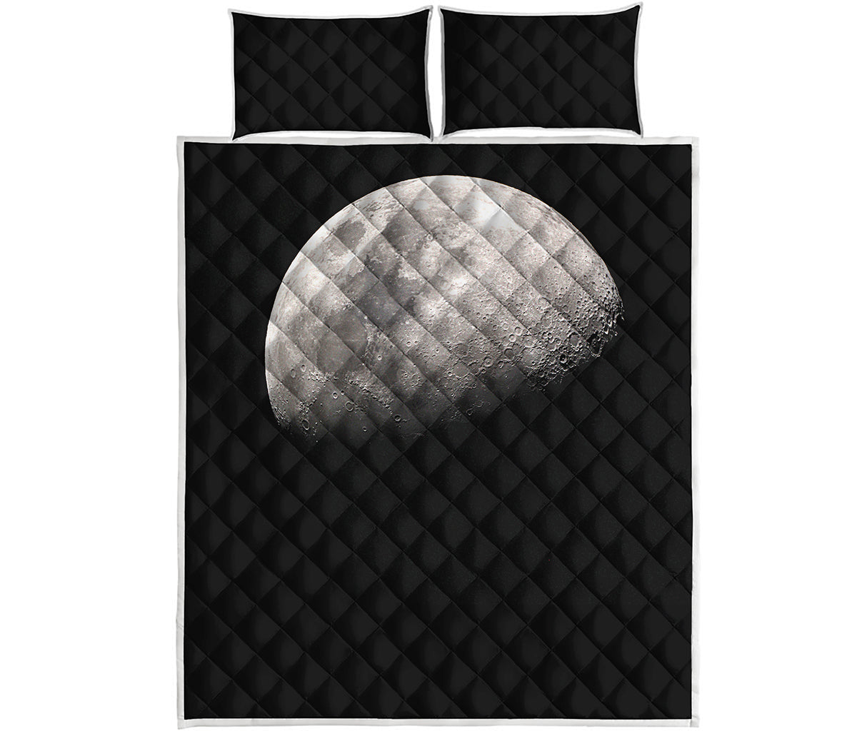 Half Moon Print Quilt Bed Set