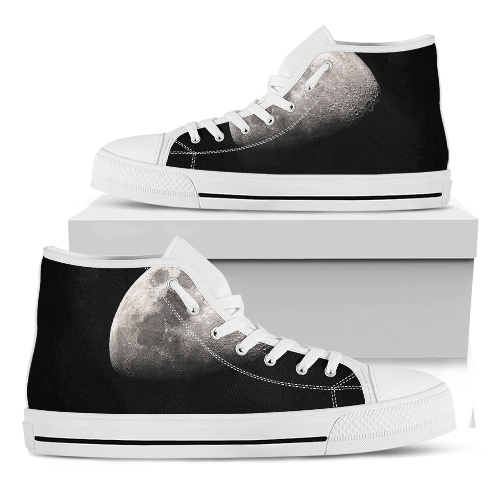 Half Moon Print White High Top Shoes