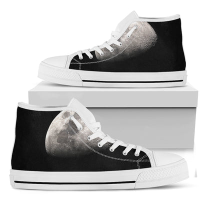 Half Moon Print White High Top Shoes