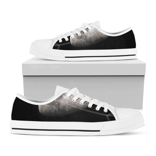 Half Moon Print White Low Top Shoes