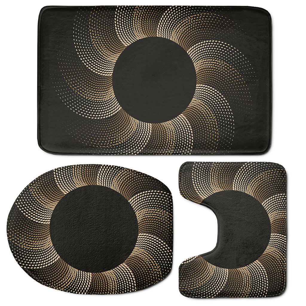 Halftone Dot Sun Print 3 Piece Bath Mat Set