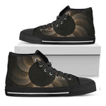Halftone Dot Sun Print Black High Top Shoes