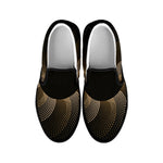 Halftone Dot Sun Print Black Slip On Shoes