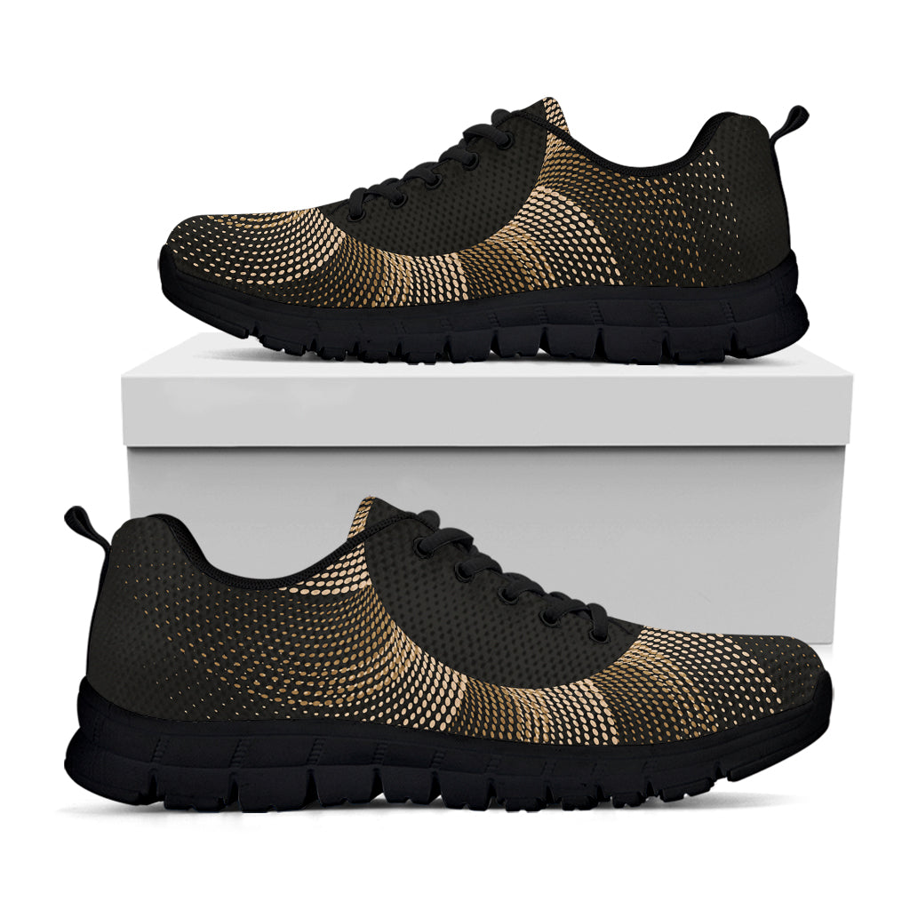 Halftone Dot Sun Print Black Sneakers