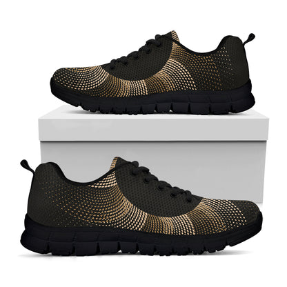 Halftone Dot Sun Print Black Sneakers