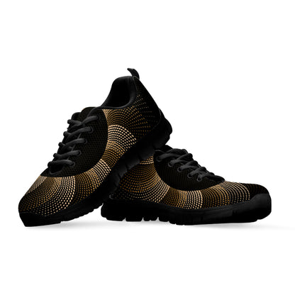 Halftone Dot Sun Print Black Sneakers
