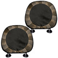 Halftone Dot Sun Print Car Headrest Covers