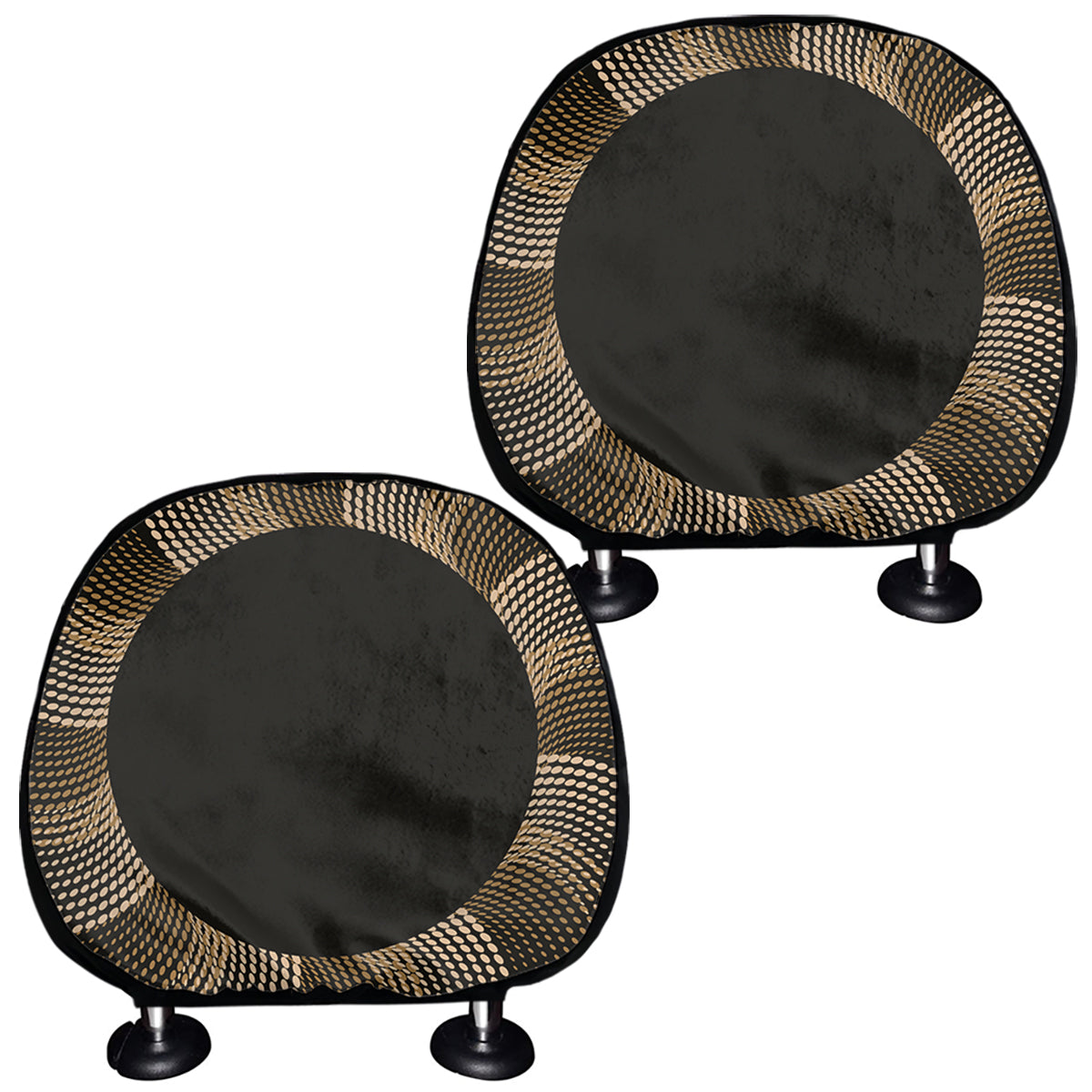 Halftone Dot Sun Print Car Headrest Covers