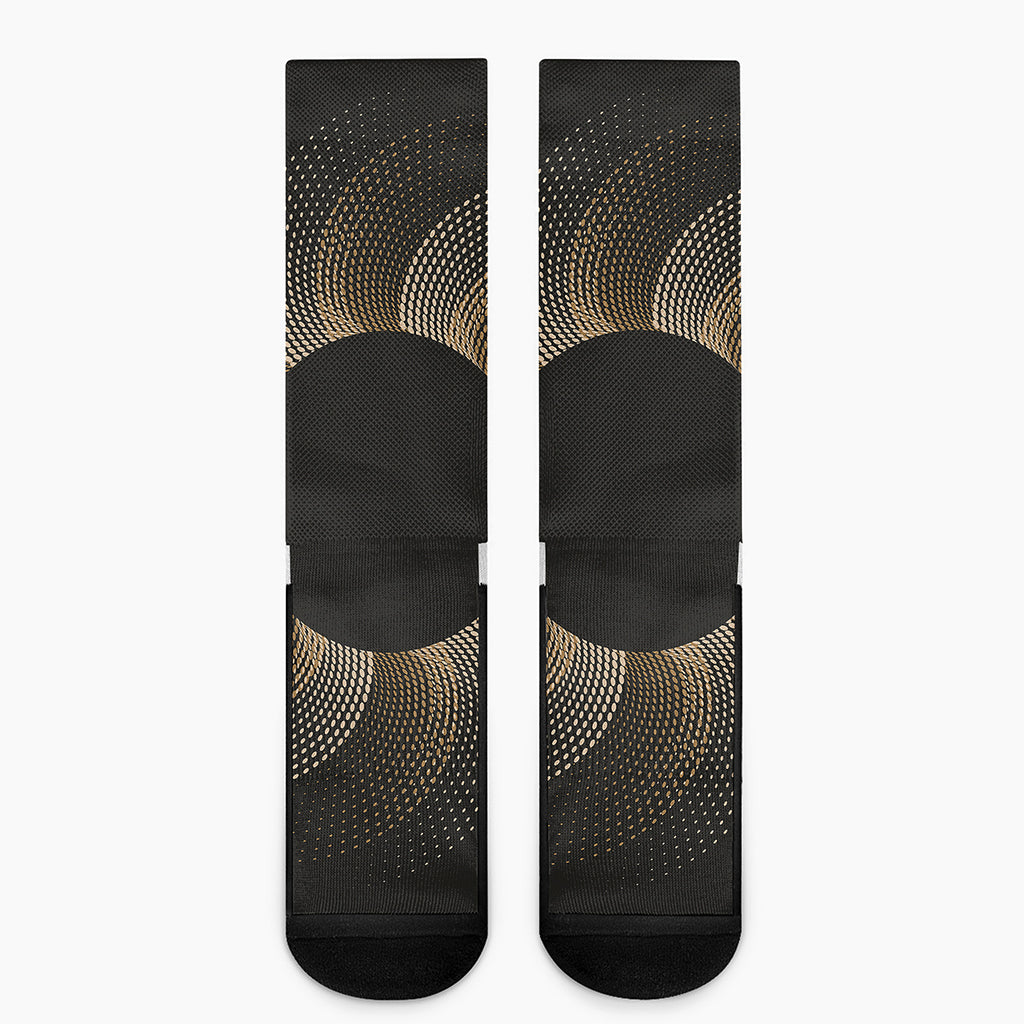Halftone Dot Sun Print Crew Socks