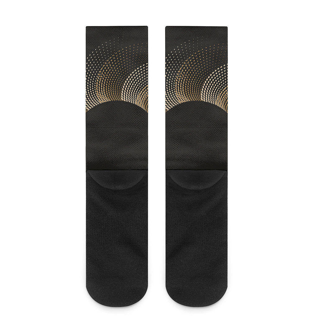 Halftone Dot Sun Print Crew Socks