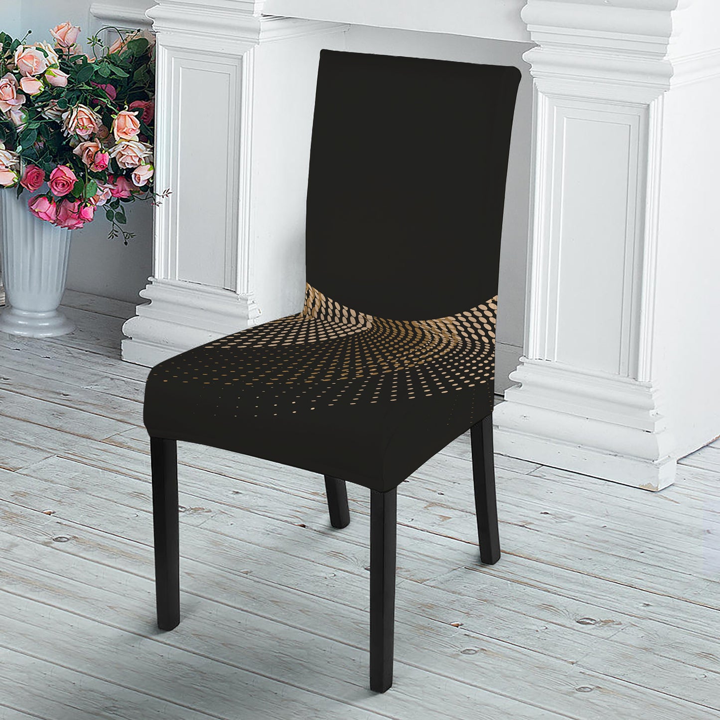 Halftone Dot Sun Print Dining Chair Slipcover