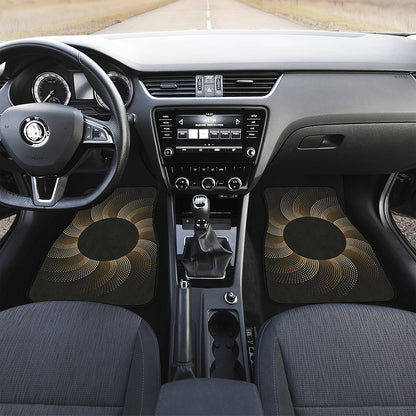 Halftone Dot Sun Print Front and Back Car Floor Mats